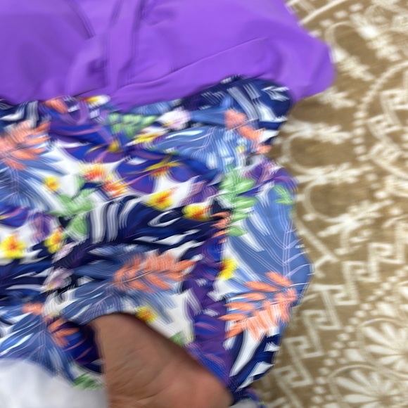 PatPat Purple One Piece Swimwear with Ruffled Straps - Picture 13 of 14